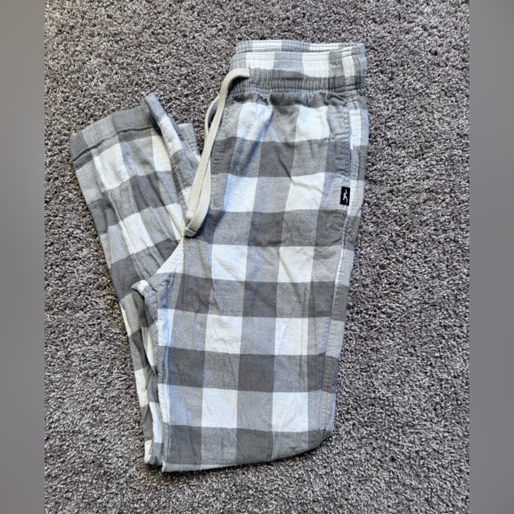 Hollister Gray and White Checkered Sleep Pants